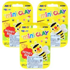 AMOS 阿摩司 4色迷你主題DIY超輕黏土, 蜜蜂, 30g, 3盒