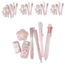 일상속반짝 학용품 7종 세트, 핑크, 6세트