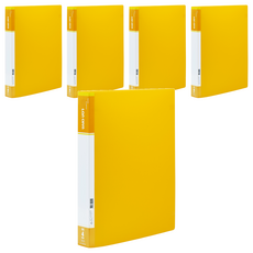 Lan CHYn 連勤牌文具 PP圓型夾 4孔, 黃色, 5入