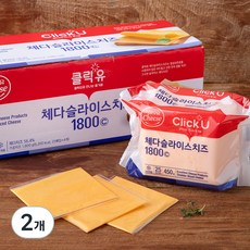 클릭유 서울우유 체다 슬라이스 치즈, 18g, 100개입, 2개