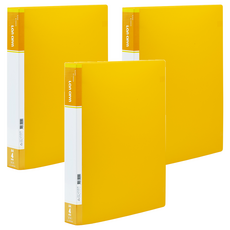 Lan CHYn 連勤牌文具 PP圓型夾 4孔, 黃色, 3入