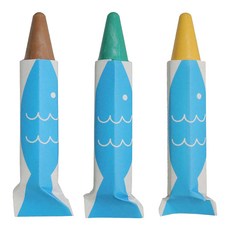 kitpas 環保無毒浴室水洗蠟筆日本製 3支組 棕色 + 綠色 + 黃色, 3色, 1盒