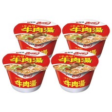 농심 우육탕 큰사발면 115g, 4개