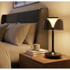 오아 크로멜 LED 무드등 수면등 테이블 인테리어 침실 무선 탁상 조명 단스탠드, 블랙