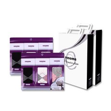 레노마 여성용 캐쥬얼 다이아 양말 3족 선물세트 2세트 + 쇼핑백