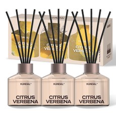 쿤달 퍼퓸 디퓨저 + 섬유스틱 세트, 시트러스버베나, 200ml, 3개