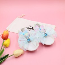 Bidangil 女童 Barbara 大蝴蝶結蝴蝶綁帶芭蕾舞鞋 + 鞋袋組