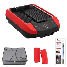 에이원그릴 프리미엄 국내생산 연기없는 듀얼 전기그릴, AOG-K200(레드)