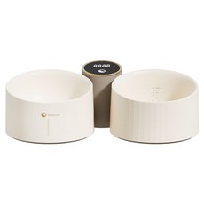 VOOCOO 蔚刻 Libra 小天秤寵物秤重雙碗套裝, 觸摸交互大屏設計, 三種單位切換, 1克精準稱重, 食品級ABS材質, 1組, 米色