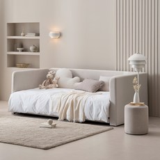 레이디가구 레브 기능성 패브릭 데이베드 아기침대 슬림형 프레임 단품 방문설치, 크림베이지