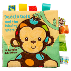 mary meyer 蜜兒 Baby標籤布書系列 點點猴, 多種布料材質 繽紛標籤 柔軟布料 可水洗