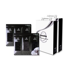 renoma 男士西裝菱格紋襪3雙禮盒組2組+購物袋