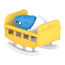 HALFTOYS 哈福玩具 9.5 x 9.5 x 8cm, 9片, 甲龍寶寶 藍色 + 白色, 1個