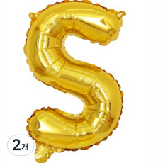 팡파티 레터링 알파벳 풍선 S 40cm, 골드, 2개