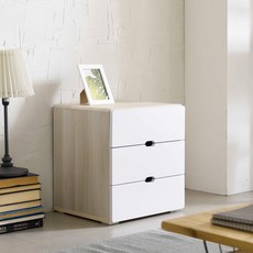 제이디퍼니처 로미 II 3단 서랍장, 백화이트, 1개