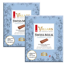 ViLLARS 瑞士傳統牛奶巧克力, 2片, 50g