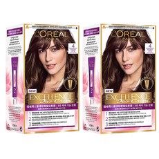 L'OREAL PARiS 巴黎萊雅 台灣公司貨 優媚霜三重護髮雙管染髮霜 Excellence Duo Creme 5NB 4, 4 自然棕 Excellence Duo Creme 5NB 4, 2組