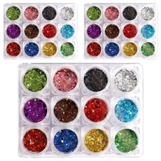 메이브라운 레이져핏 글리터 셀프 네일 재료 12종세트 M10176, 혼합 색상, 3개