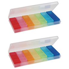 YAMADA 山田化學 七彩週間小物盒, 2個