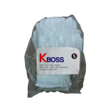 K-BOSS PU半塗層頂部指尖手套兩面套組S, 白色的, 50套