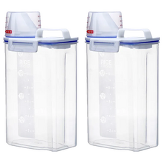 YOGiSSO 寵物飼料保鮮桶, 透明, 2.5L, 2個