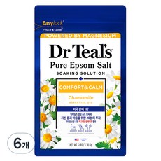 닥터틸즈 퓨어 엡섬솔트 소킹 솔루션 위드 캐모마일, 6개, 1.36kg