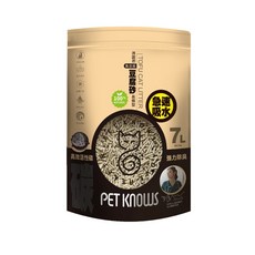PET KNOWS 沛諾思 活性碳食品級豆腐砂, 7L 長條型, 添加高效活性碳, 強力除臭, 急速吸水, 1包, 無香精