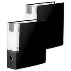 Heemang 合紙D型環3孔活頁夾, 黑色, 2個