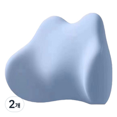 舒適高密度記憶棉腰椎靠枕, 藍色, 2個