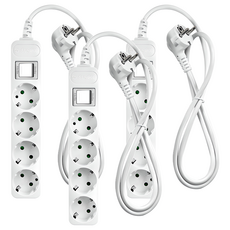 SURGIO 4芯地線型多抽頭白色, 3個, 3m, 白色
