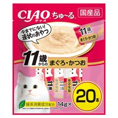 챠오츄르 고양이 짜먹는 간식, 시니어용 버라이어티, 14g, 20개