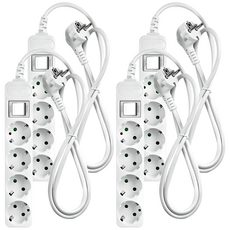 SURGIO 4芯地線型多抽頭白色, 4個, 3m, 白色