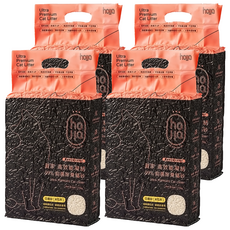 hojja 賀家 高效能凝結99%抑菌除臭豆腐貓砂 米粒形, 2.5kg, 4包, 無香