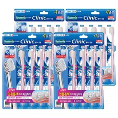 LION 獅王 Systema 細潔 Clinic 一般型牙刷, 4個, 4入