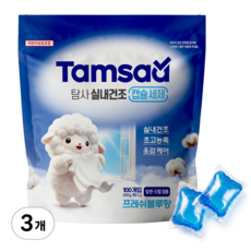 탐사 초고농축 실내건조 캡슐세제 비누향, 3개, 100개입
