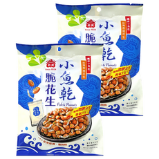 義美 小魚乾脆花生, 84g, 2袋