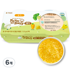 팜투베이비 레디 실온이유식 중기 단호박브로콜리죽, 단호박, 110g, 6개