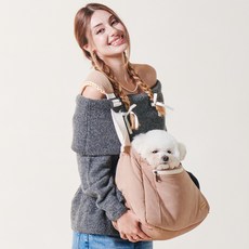 REDPUPPY 寵物 Petit Fleur 斜揹袋, 米色