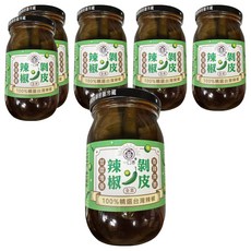 一口香 剝皮辣椒 原味, 100%純素, 台灣辣椒, 花蓮在地小農契作, 450g, 6罐