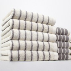 SOFT TOUCH Bath&Living 色織現代條紋飯店毛巾200克40支精梳紗, 10個, 淺灰色