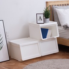 Is Living 韓國製造滑動式收納箱, 象牙白, 3個