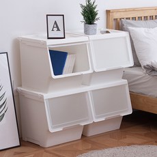 이즈리빙 국내산 슬라이딩 리빙박스, 반투명, 특대(455 x 410 x 415 mm), 4개