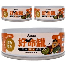 Abao 阿寶 好命貓咪主食罐 微肉絲, 旗魚 + 鰹魚, 80g, 3罐