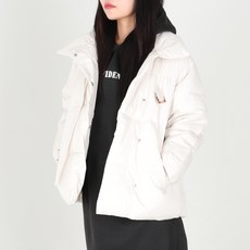 닷이프 여성용 빅 카라 버클 패딩