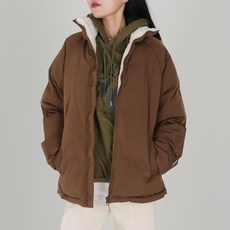 닷이프 여성용 루즈핏 플리스 캐주얼 패딩