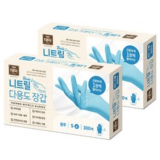 태화 베이직 니트릴 다용도 장갑 100p, 블루, 소, 2개