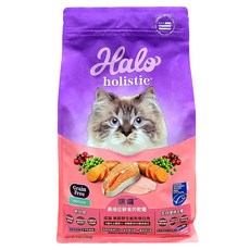 Halo 嘿囉 無榖乾飼料 貓用, 野生鮭魚燉白魚, 1.36kg, 1袋