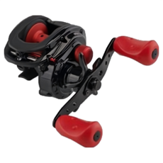 Abu Garcia MAX X 小烏龜 複合碳纖維 捲線器 梭型 路亞 黑鱸 微拋 4個不鏽鋼球軸承, 黑色 + 紅色, 1個