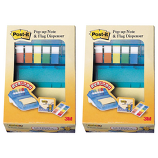 3M Post-it 利貼 抽取式便條紙座 KR-2001 + 抽取式補充包 + 五色標籤 組合包, 2組, 混色