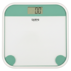 SAMPO 聲寶 電子體重計 333 x 333 x 33mm 承重150kg, BF-L1503ML, 電子式 透明色 + 綠色, 1個